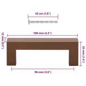 Maniglie per Mobili 10pz Bronzo 96mm in Acciaio Inox 155405