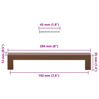 Maniglie per Mobili 5pz Bronzo 192mm in Acciaio Inox 155408