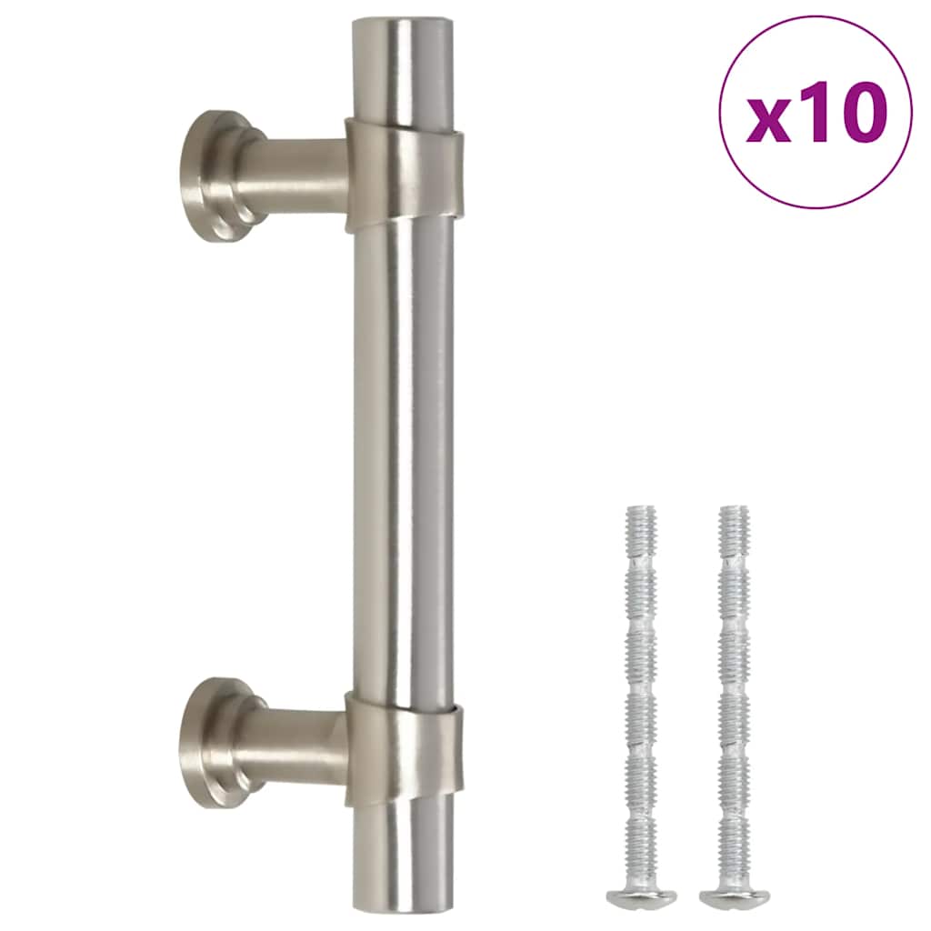 Maniglie per Mobili 10pz Argento 64mm in Acciaio Inox 155412