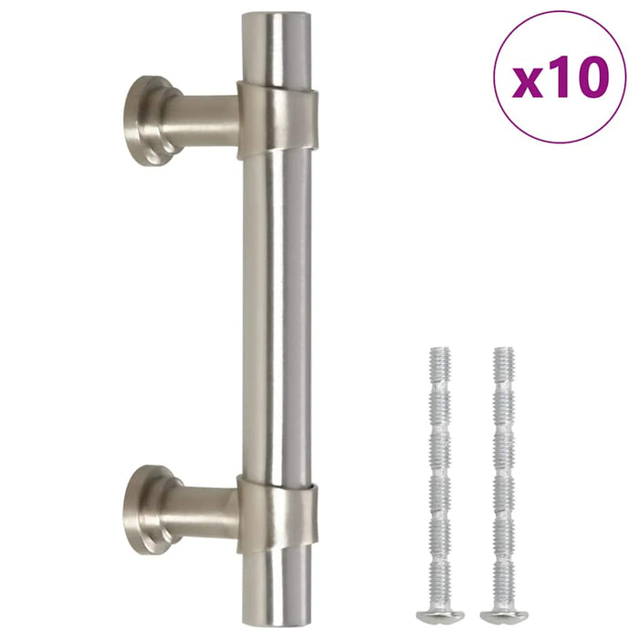 Maniglie per Mobili 10pz Argento 64mm in Acciaio Inox 155412