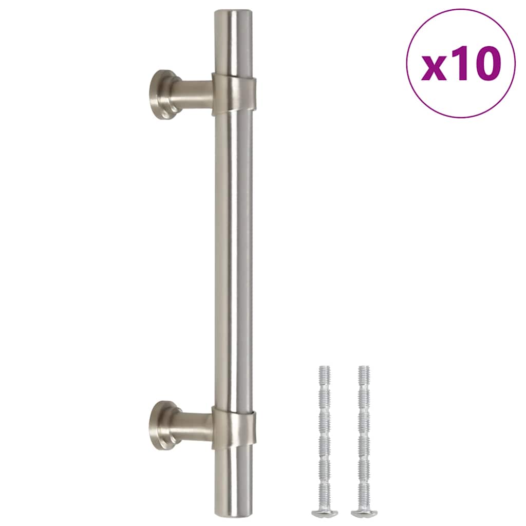 Maniglie per Mobili 10pz Argento 96mm in Acciaio Inox 155413