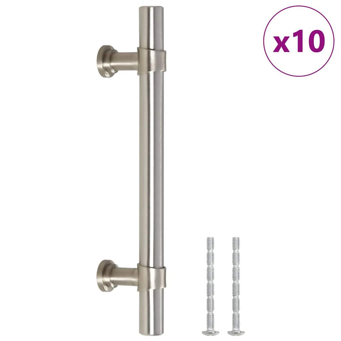 Maniglie per Mobili 10pz Argento 96mm in Acciaio Inox 155413
