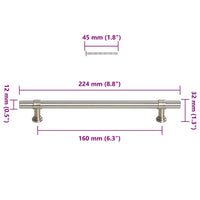 Maniglie per Mobili 10pz Argento 160mm in Acciaio Inox 155415
