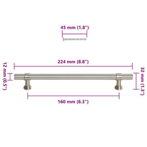 Maniglie per Mobili 10pz Argento 160mm in Acciaio Inox 155415