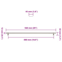 Maniglie per Mobili 5pz Argento 480mm in Acciaio Inox 155419