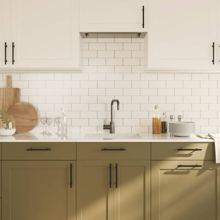 Maniglie per Mobili 10pz Nere 128mm in Acciaio Inox