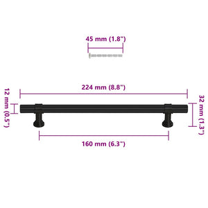 Maniglie per Mobili 10pz Nere 160mm in Acciaio Inox 155423