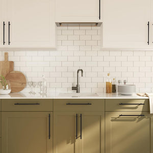 Maniglie per Mobili 5pz Nere 224mm in Acciaio Inox 155425