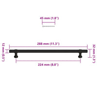 Maniglie per Mobili 5pz Nere 224mm in Acciaio Inox 155425