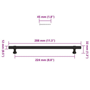 Maniglie per Mobili 5pz Nere 224mm in Acciaio Inox 155425