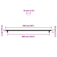 Maniglie per Mobili 5pz Nere 480mm in Acciaio Inox 155427