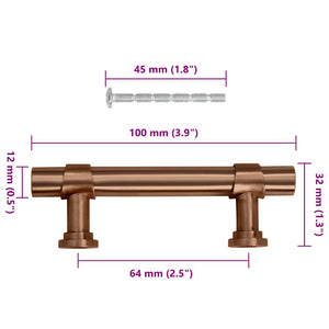 Maniglie per Mobili 10pz Bronzo 64mm in Acciaio Inox 155428