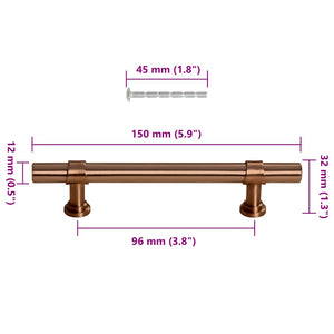 Maniglie per Mobili 10pz Bronzo 96mm in Acciaio Inox