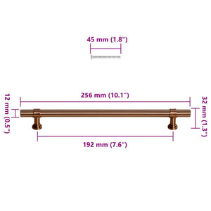 Maniglie per Mobili 5pz Bronzo 192mm in Acciaio Inox 155432