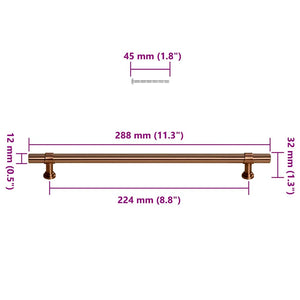 Maniglie per Mobili 5pz Bronzo 224mm in Acciaio Inox 155433