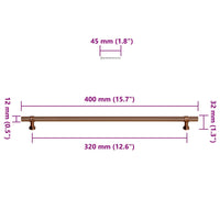 Maniglie per Mobili 5pz Bronzo 320mm in Acciaio Inox