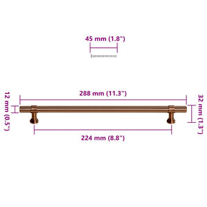 Maniglie per Mobili 5pz Bronzo 480mm in Acciaio Inox 155435