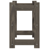 Portabottiglie per 12 Bottiglie Grigio Legno Massello di Pino 373377