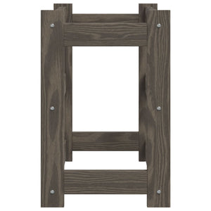 Portabottiglie per 12 Bottiglie Grigio Legno Massello di Pino