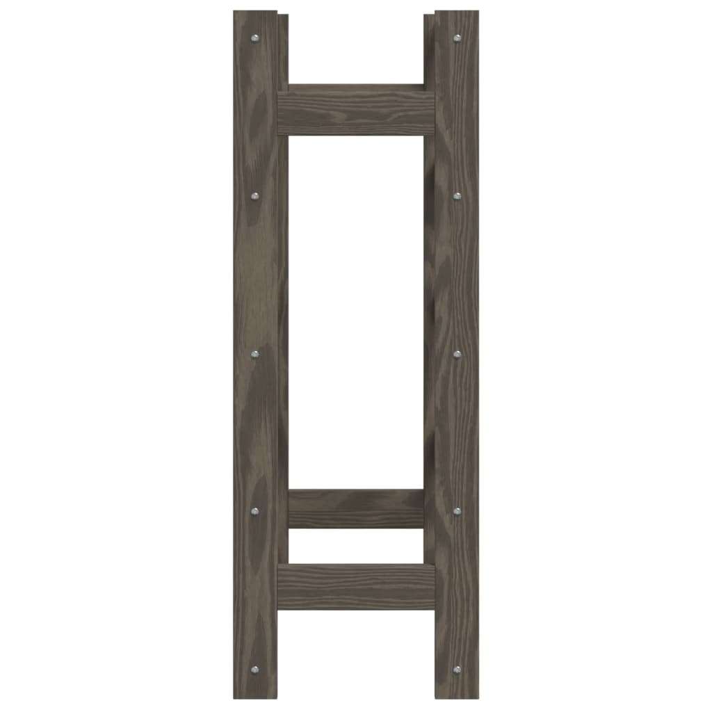 Portabottiglie per 20 Bottiglie Grigio Legno Massello di Pino 373379