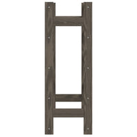 Portabottiglie per 20 Bottiglie Grigio Legno Massello di Pino 373379