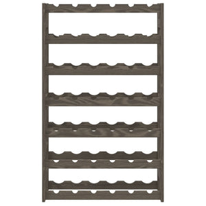 Portabottiglie per 42 Bottiglie Grigio Legno Massello di Pino 373381
