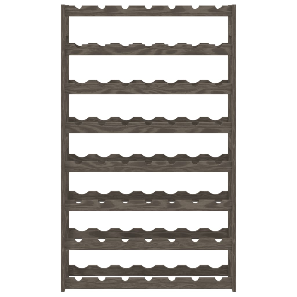 Portabottiglie per 56 Bottiglie Grigio Legno Massello di Pino 373382