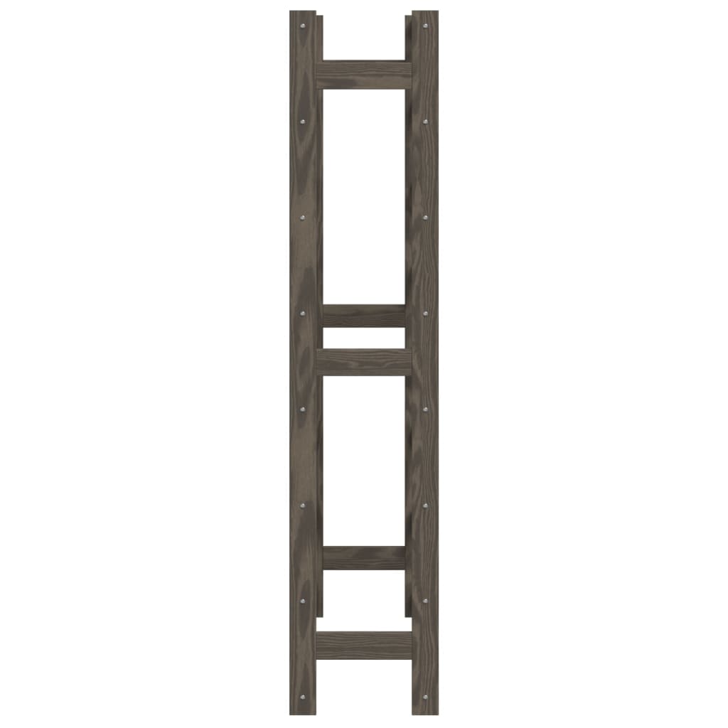 Portabottiglie per 56 Bottiglie Grigio Legno Massello di Pino