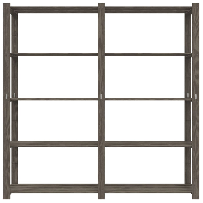 Scaffale a 5 Livelli Grigio 170x38x170 cm in Legno di Pino 373384