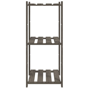 Scaffale a 3 Livelli Grigio 60x38x90 cm in Legno di Pino 373387
