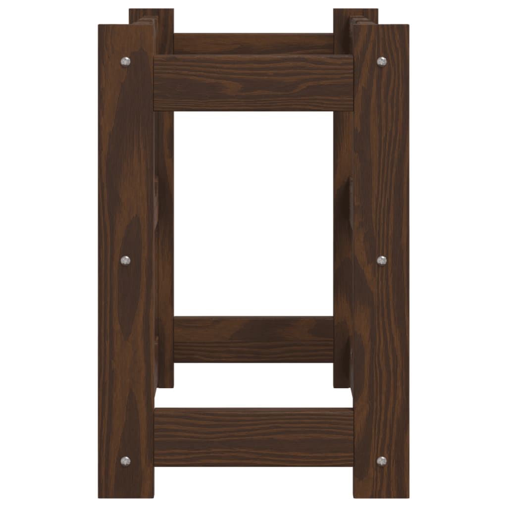 Portabottiglie per 12 Bottiglie Marrone Legno Massello di Pino 373388