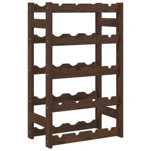 Portabottiglie per 20 Bottiglie Marrone Legno Massello di Pinocod mxl 107866