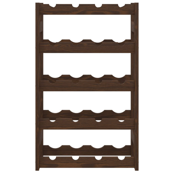 Portabottiglie per 20 Bottiglie Marrone Legno Massello di Pino 373390