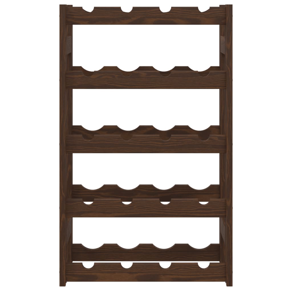 Portabottiglie per 20 Bottiglie Marrone Legno Massello di Pinocod mxl 107866