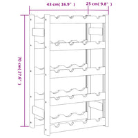 Portabottiglie per 20 Bottiglie Marrone Legno Massello di Pino 373390