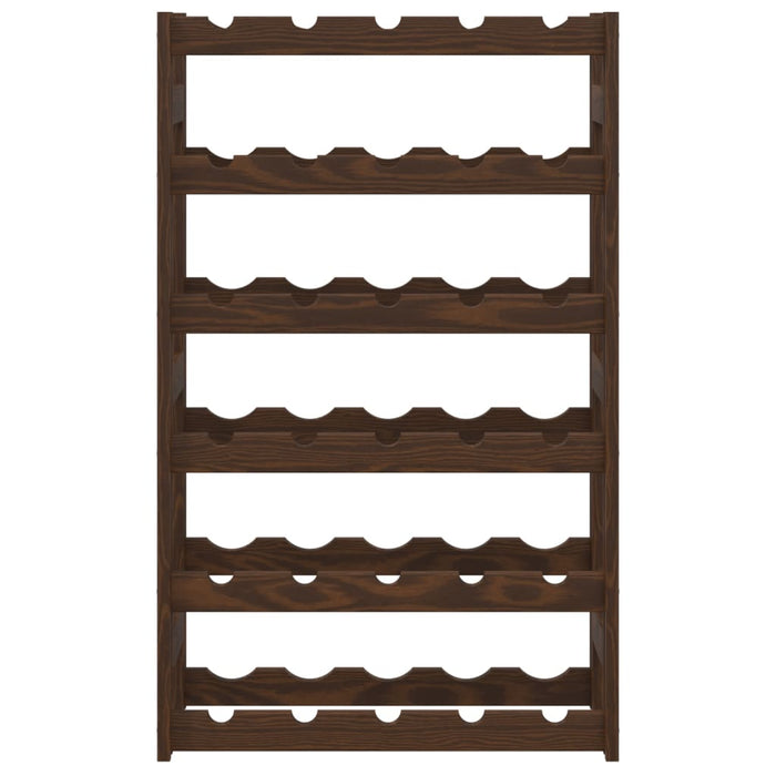 Portabottiglie per 30 Bottiglie Marrone Legno Massello di Pinocod mxl 83902
