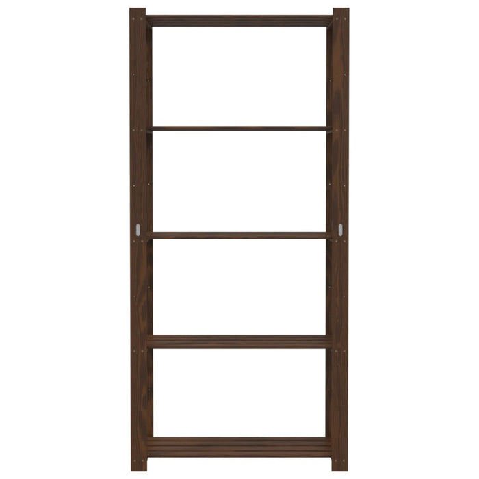 Scaffale a 5 Livelli Marrone 80x38x170 cm in Legno di Pino 373396