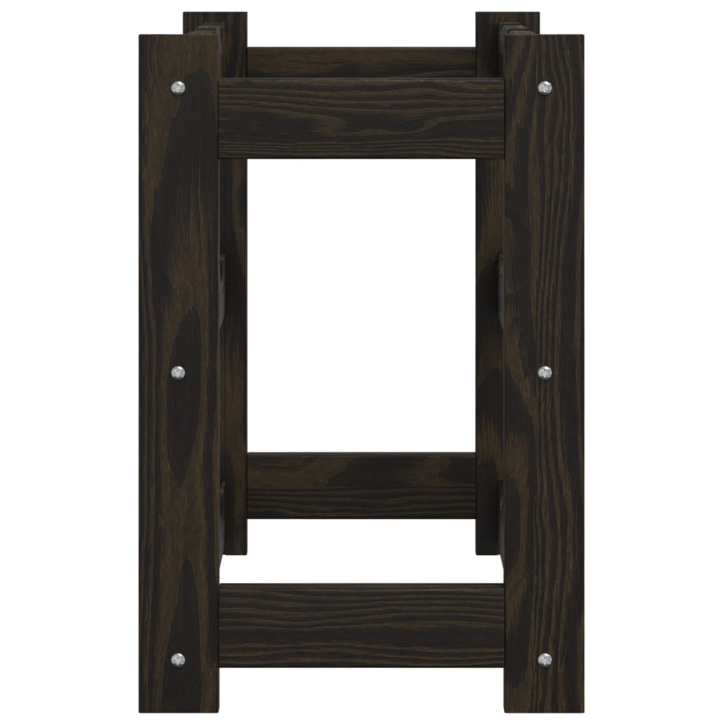 Portabottiglie per 12 Bottiglie Nero Legno Massello di Pino 373399