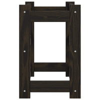 Portabottiglie per 12 Bottiglie Nero Legno Massello di Pino 373399