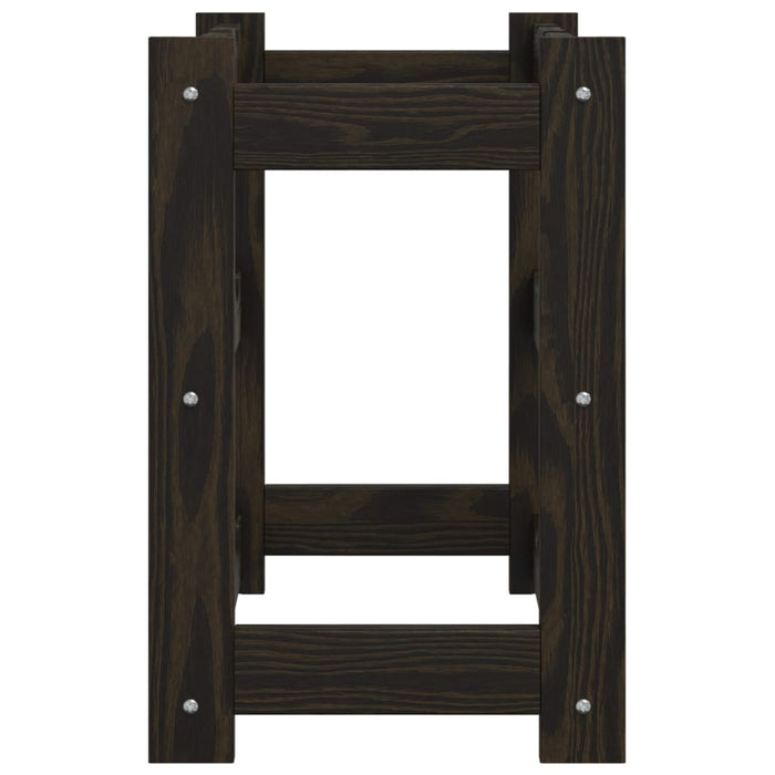 Portabottiglie per 12 Bottiglie Nero Legno Massello di Pino 373399