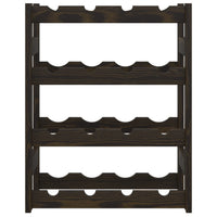 Portabottiglie per 16 Bottiglie Nero Legno Massello di Pinocod mxl 107869