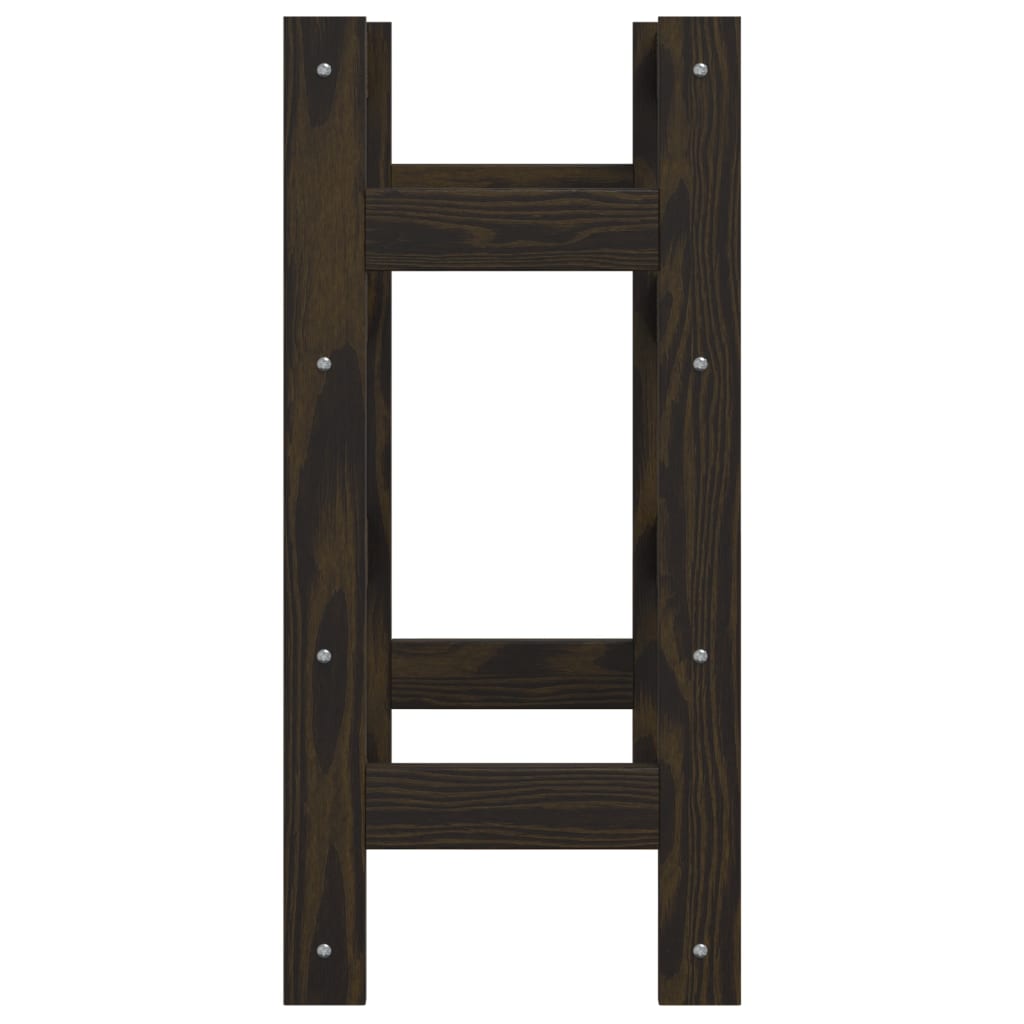 Portabottiglie per 16 Bottiglie Nero Legno Massello di Pino 373400