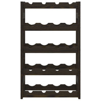 Portabottiglie per 20 Bottiglie Nero Legno Massello di Pinocod mxl 83904