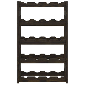 Portabottiglie per 20 Bottiglie Nero Legno Massello di Pinocod mxl 83904