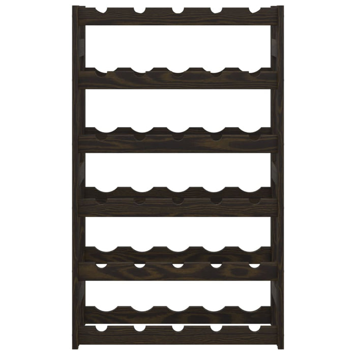 Portabottiglie per 30 Bottiglie Nero Legno Massello di Pinocod mxl 107868