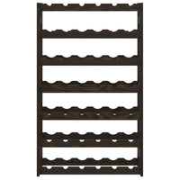 Portabottiglie per 42 Bottiglie Nero Legno Massello di Pino 373403