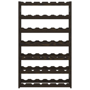 Portabottiglie per 42 Bottiglie Nero Legno Massello di Pino 373403