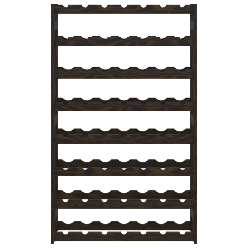 Portabottiglie per 56 Bottiglie Nero Legno Massello di Pino 373404