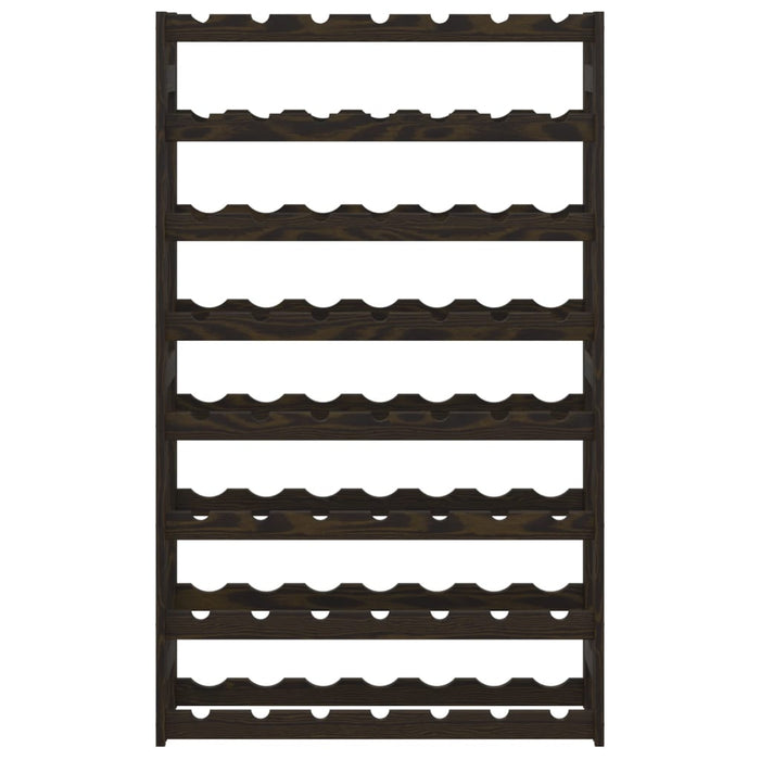 Portabottiglie per 56 Bottiglie Nero Legno Massello di Pino 373404