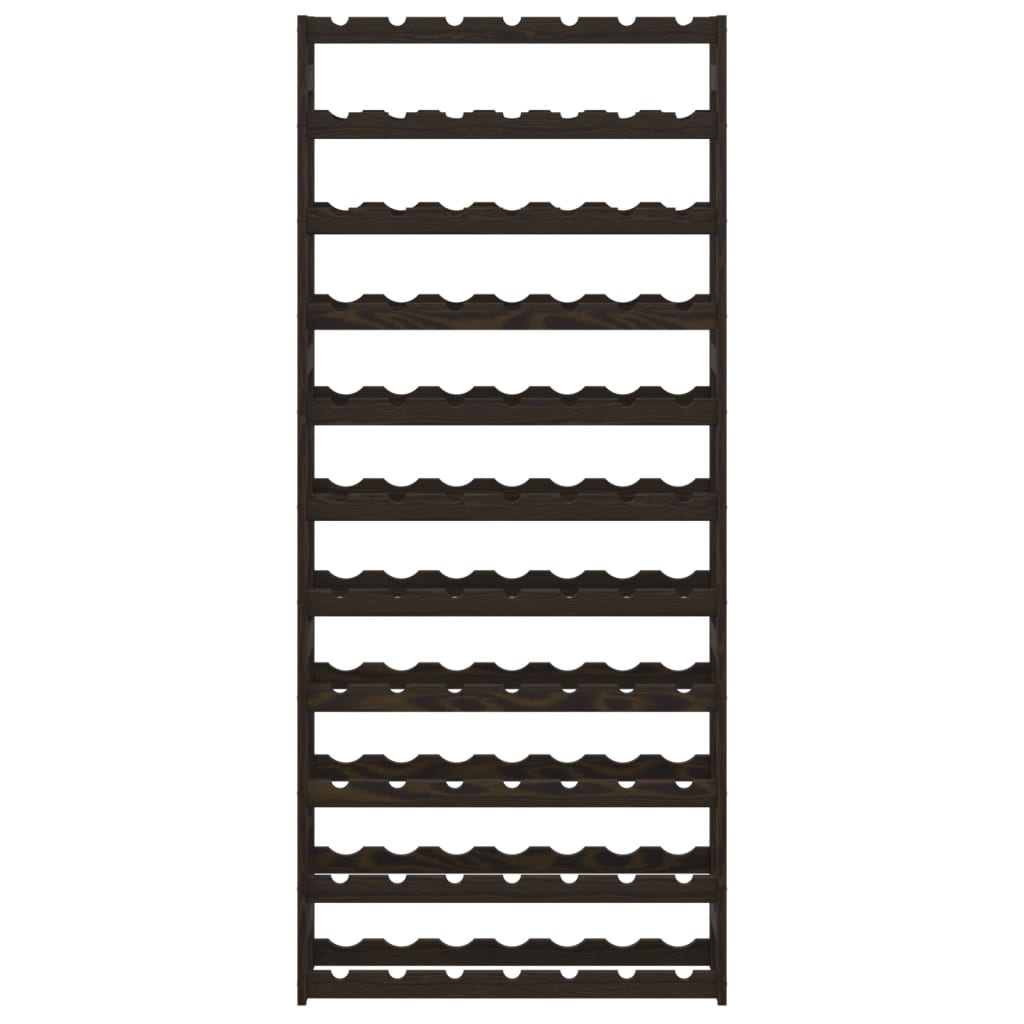Portabottiglie per 77 Bottiglie Nero Legno Massello di Pinocod mxl 131854